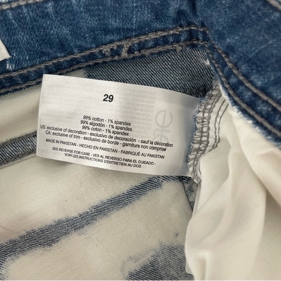 Frayed Jeans Painted Tapered Boyfriend Cut Size 29 distressed raw hem NWT - Picture 5 of 9